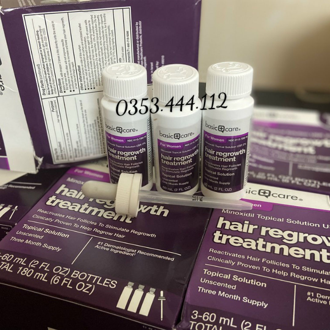 Dung dịch Mọc Tóc, Lông Mày Minoxidil 2% Cho Nữ Basic Care