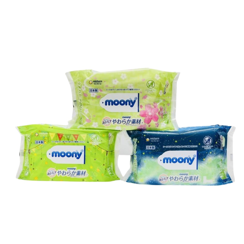 Giấy ướt Moony hàng nội địa Nhật gói 76 miếng