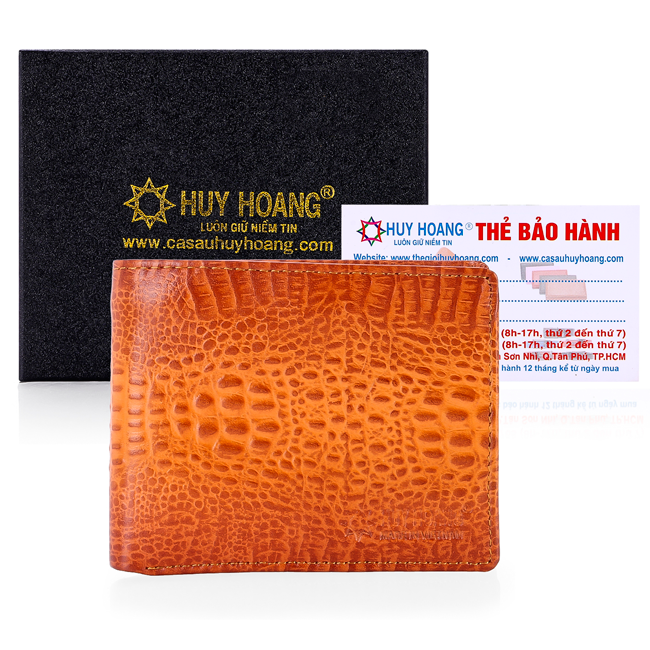 Male wallet cowhide crocodile grain material child splendid yellow HK2147