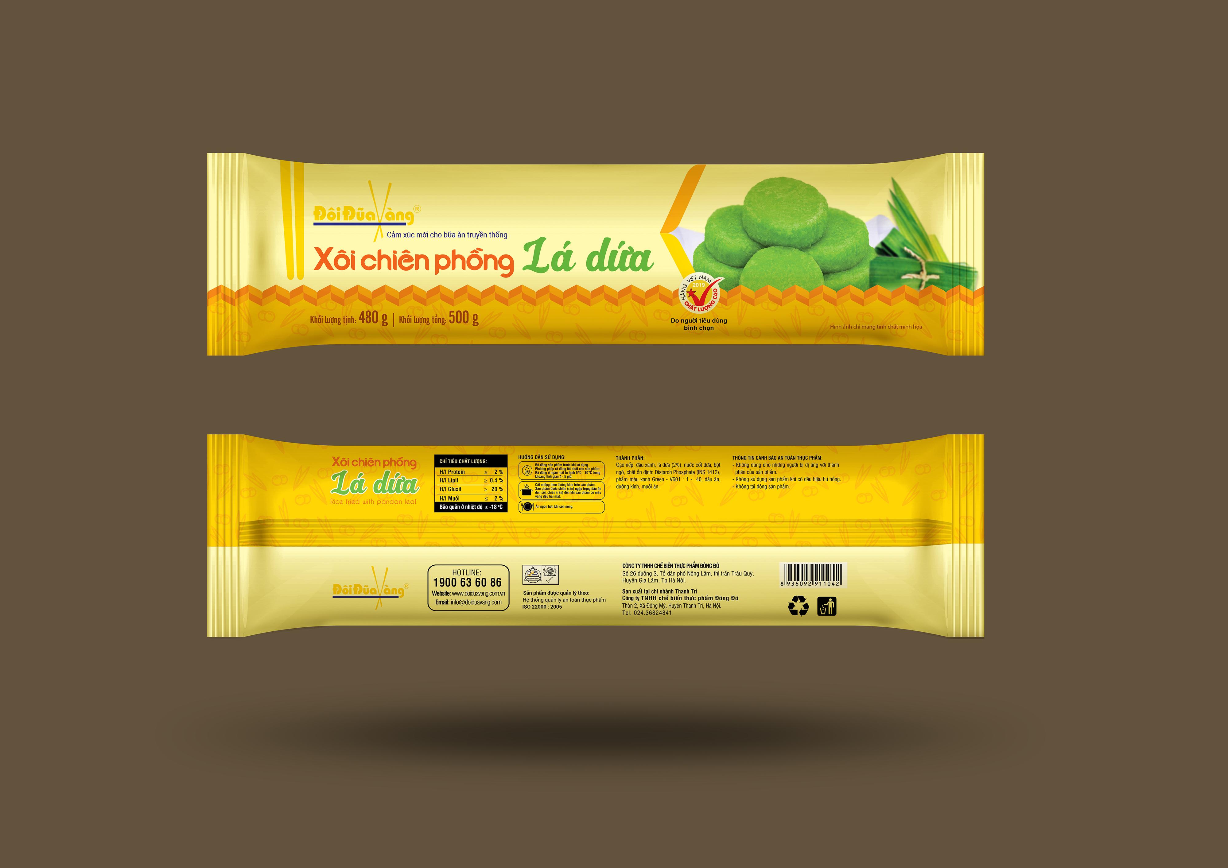 Xôi chiên phồng lá dứa 480gr/gói