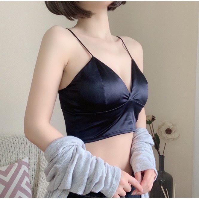 A09 Áo Bra Phi Lụa Áo Lót Nữ Có Mút Ngực Hàng Quảng Châu