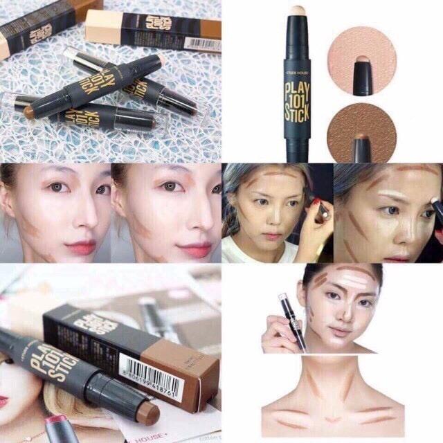 Bút tạo khối che khuyết điểm 2đầu