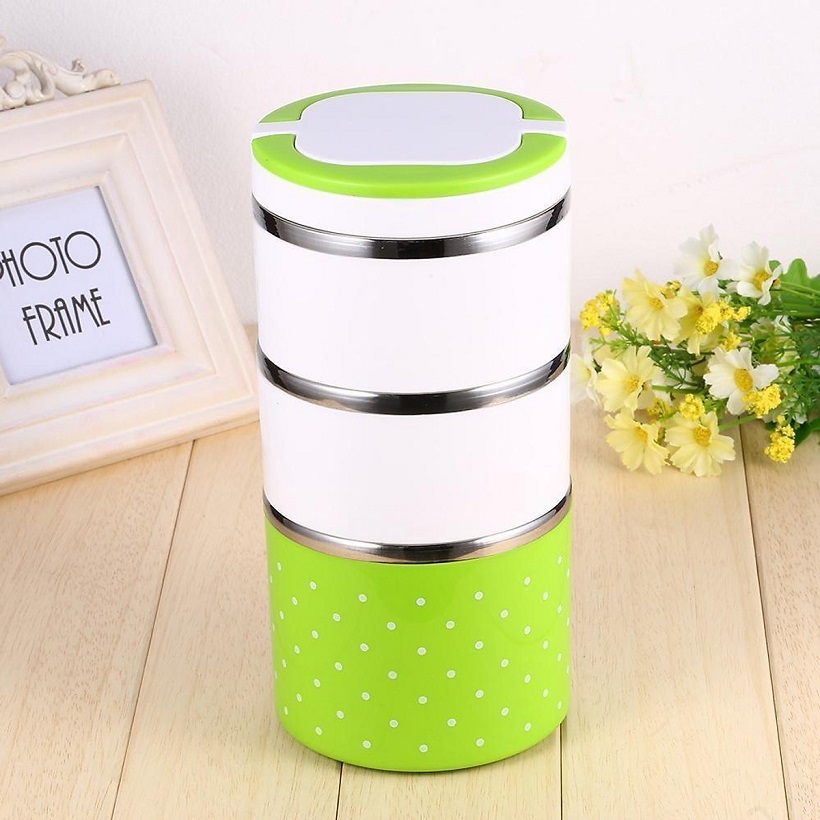 Hộp cơm giữ nhiệt 2 ngăn LUNCH BOX (Hồng)
