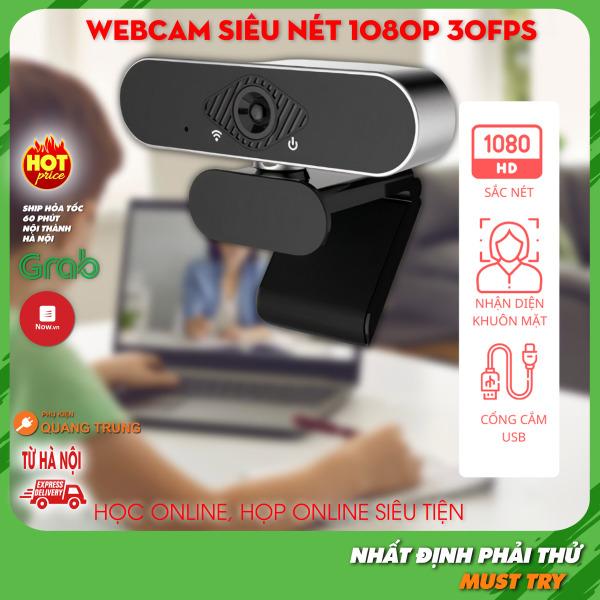 Webcam dành cho máy tính, android tv siêu sắc nét chuẩn HD 1080p, cổng cắm usb, nhận diện gương mặt