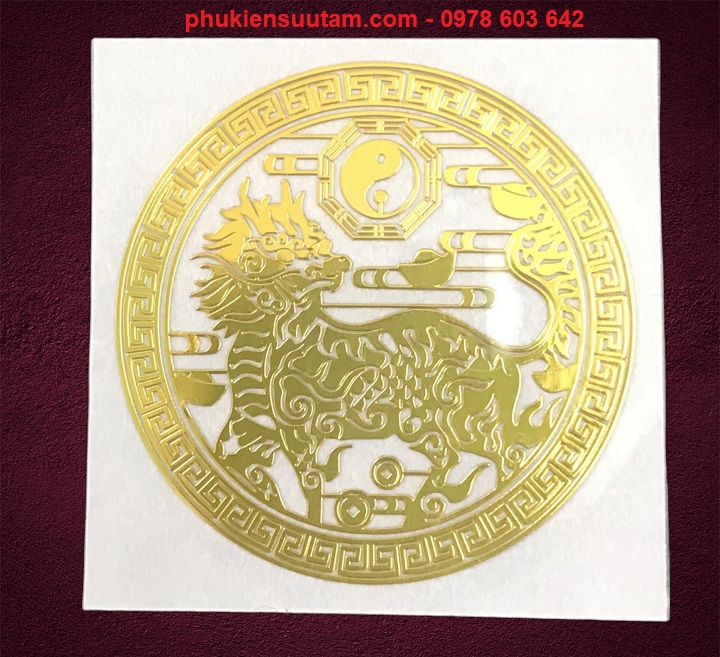 Miếng Dán Hình Kỳ Lân Bát Quái Tròn - SP006182