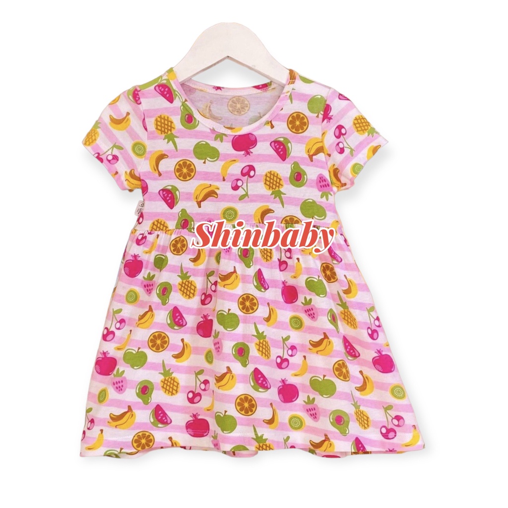 Set 5 váy đầm cộc tay cotton xuất xịn nhiều họa tiết dễ thương mềm mát mùa hè cho bé gái