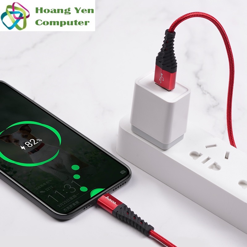 [HCM][1M] Cáp Sạc TYPE C Hoco X38 Dài 1M Dây Dù Cho Android - BH 12 Tháng 1 đổi 1 (MÀU SẮC NGẪU NHIÊN) - Hoàng Yến Computer