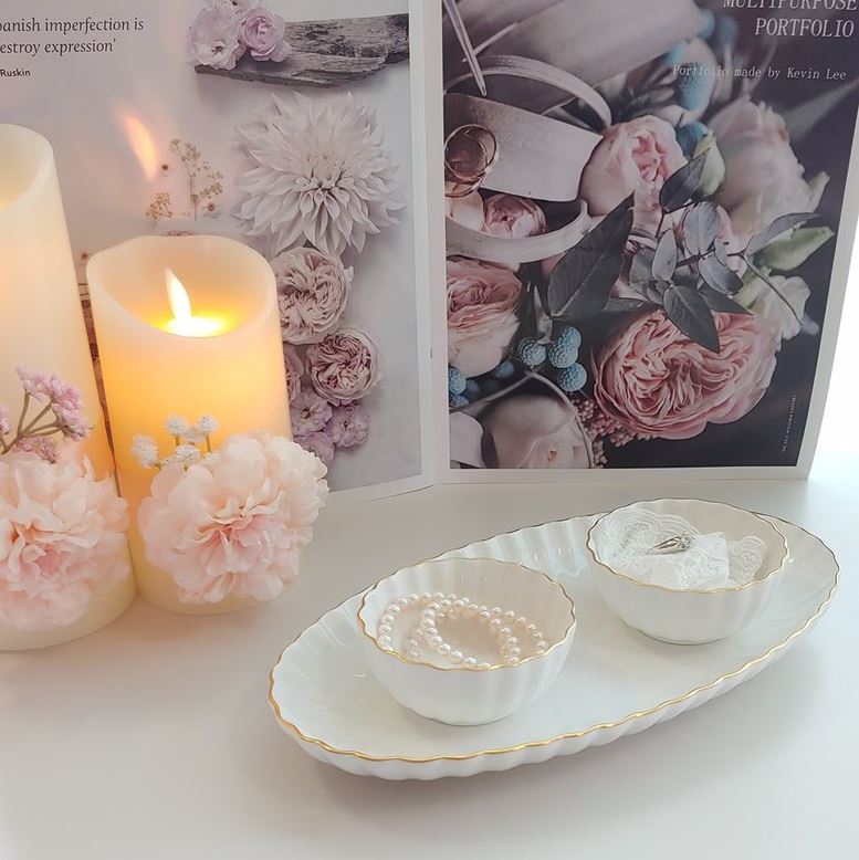 Erato - Đĩa sứ bầu dục Cotton 10" -에라토 코튼 타원접시 10"