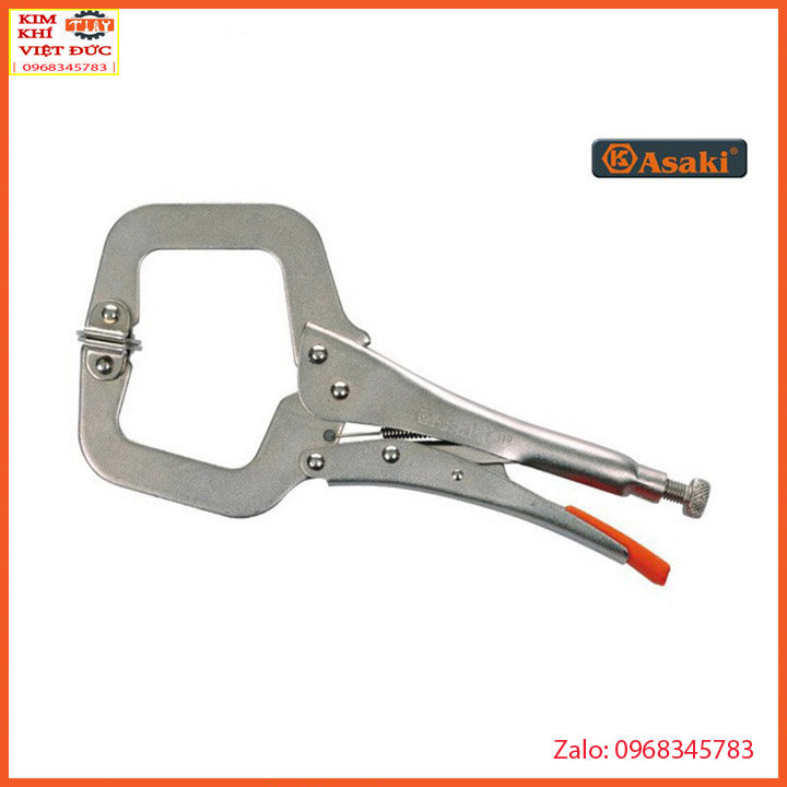 Kìm chết chữ C có kẹp Asaki AK-8266 11inch - 275mm