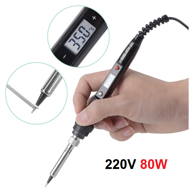 Mỏ hàn thiếc mini 80W điều chỉnh được nhiệt độ có màn hình LED hiển thị