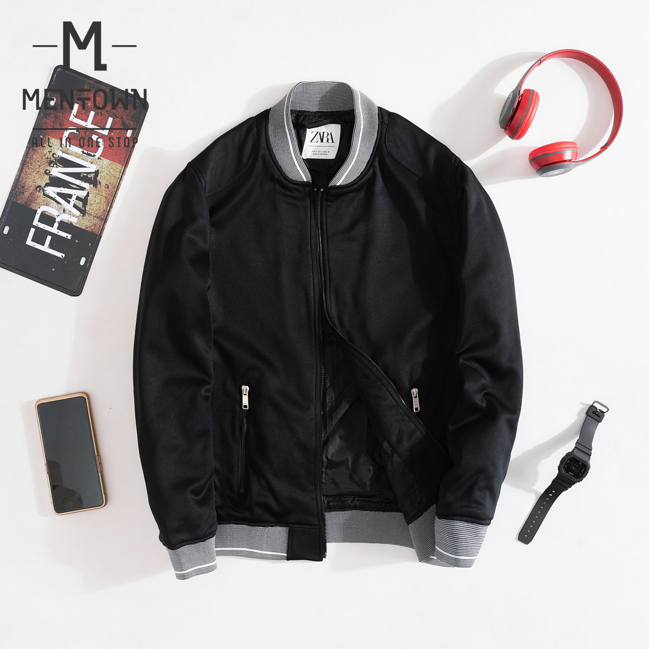 Áo khoác bomber nỉ Zara