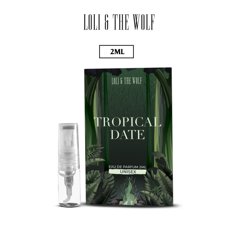 Nước hoa mini Unisex Tropical Date Eau De Parfum dành cho nam và nữ, lưu hương 6-8 tiếng, chai 2ml nhỏ gọn, tiện dụng - LOLI & THE WOLF