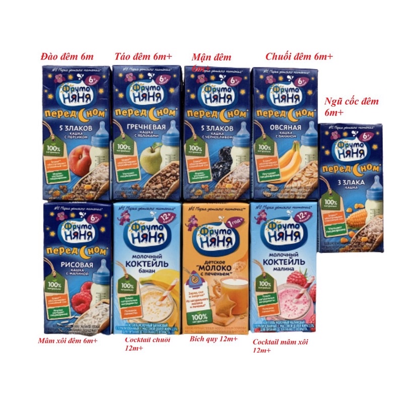 sữa nước fruto nga cho bé hộp 200ml ( mẫu mới)