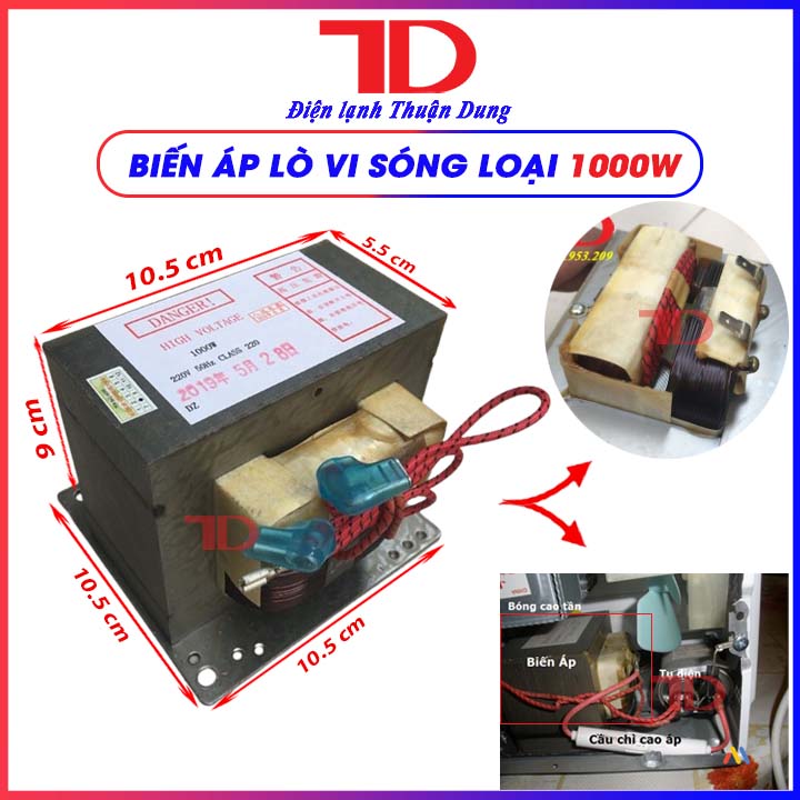 Biến áp Lò Vi Sóng 1000W, Biến Thế Lò Vi Sóng 1000W, Biến áp Lò Vi Sóng 800W - Điện Lạnh Thuận Dung