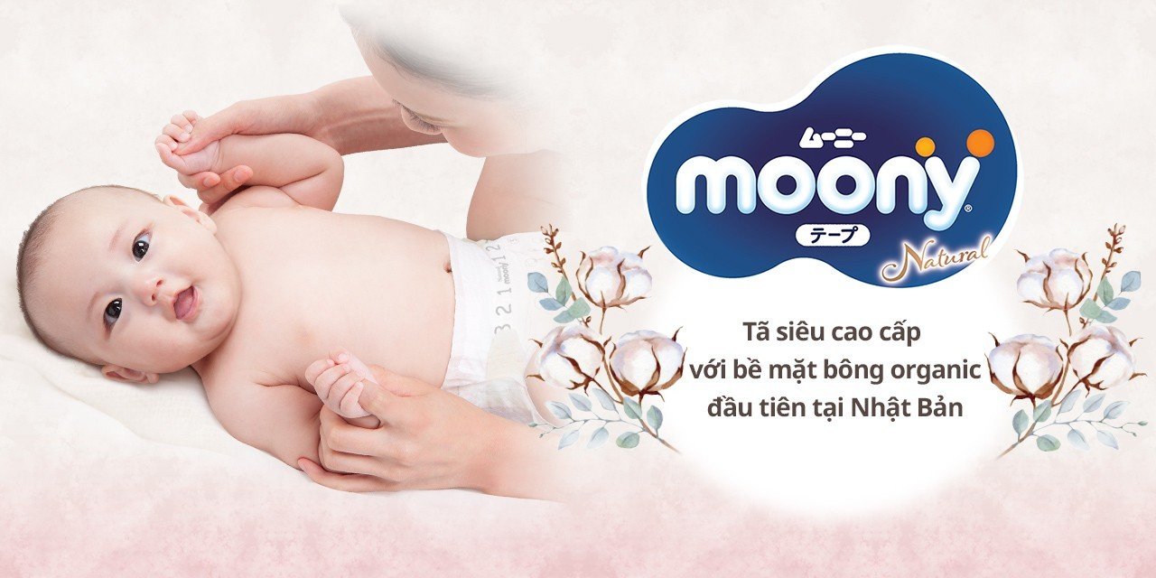 Tã Dán Moony Natural Bông Oragnic Nhập Khẩu M46