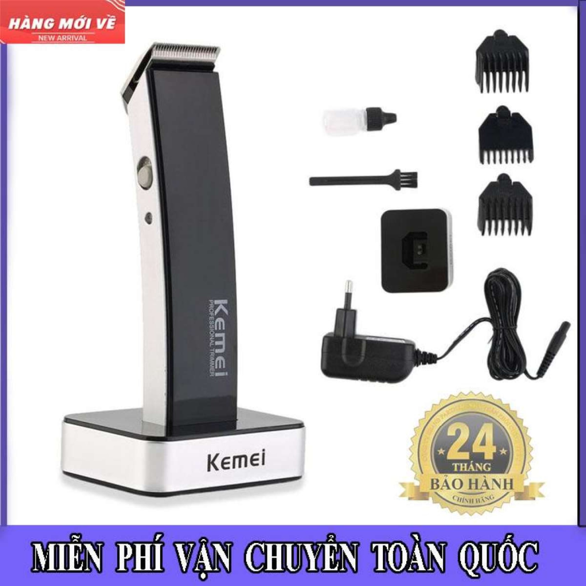Tăng đơ cắt tóc tông đơ cắt tóc chuyên nghiệp tông đơ cắt tóc trẻ em tông đơ cắt tóc kemei km-619 không dây mũi dao cắt sát + tặng ngay 3 lược rời vinatech
