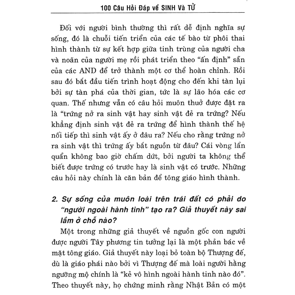 Sách - 100 Câu Hỏi Đáp Về Sinh Và Tử