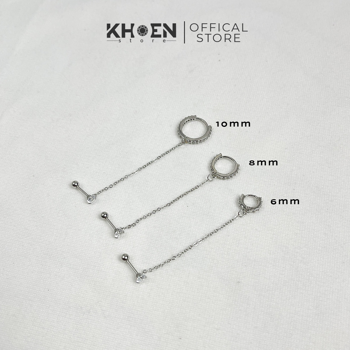 Khuyên tròn đá xích - Zircon -Khoen Store