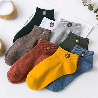SET 10 ĐÔI TẤT GẤU BROWN ( KÈM TÚI ĐỰNG)