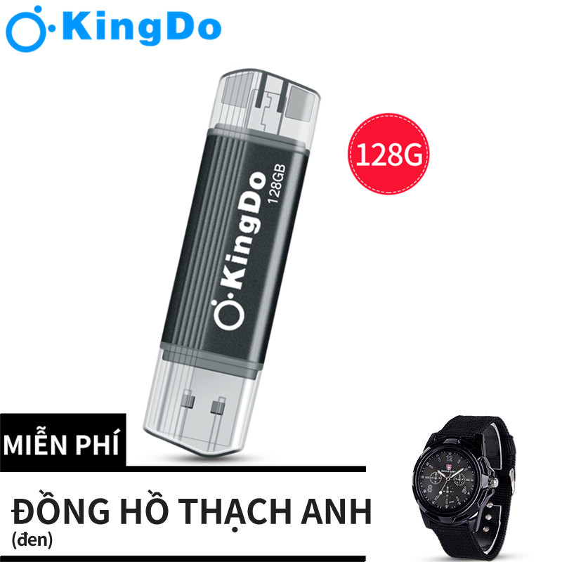 [Tặng kèm đồng hồ thạch anh miễn phí] Huyndai USB Flash Disk 128GB OTG Metal USB2.0 + Type C Pendrive Memory Stick