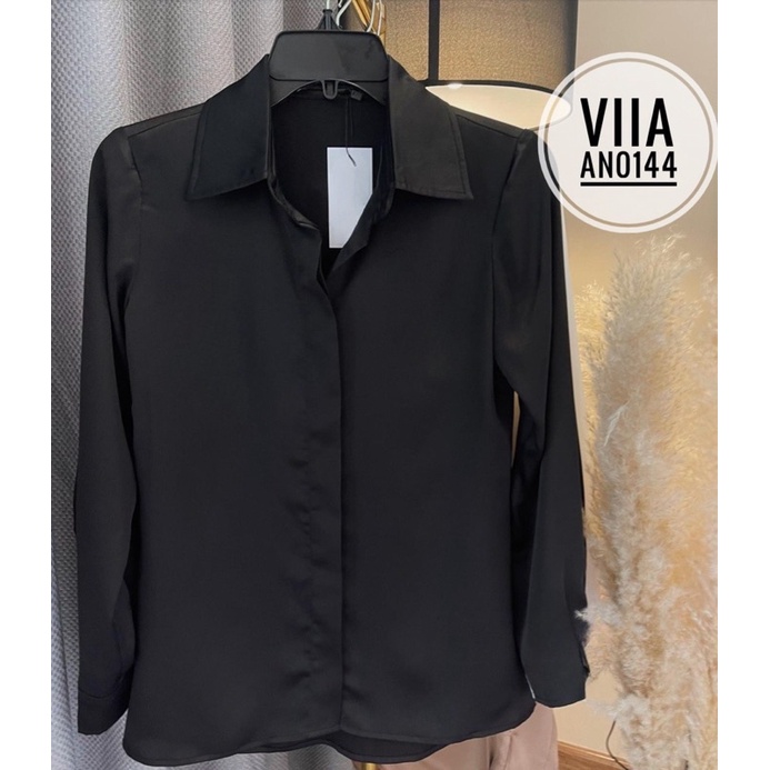[Nhập LAZFASHION32 - giảm 60K]Sơ mi Lụa Dài Tay Thiết Kế AN0144 VIIA DESIGN