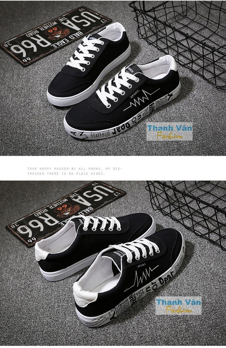 Giày nhịp tim nam graffiti TV051(đế trắng) size từ 39-44
