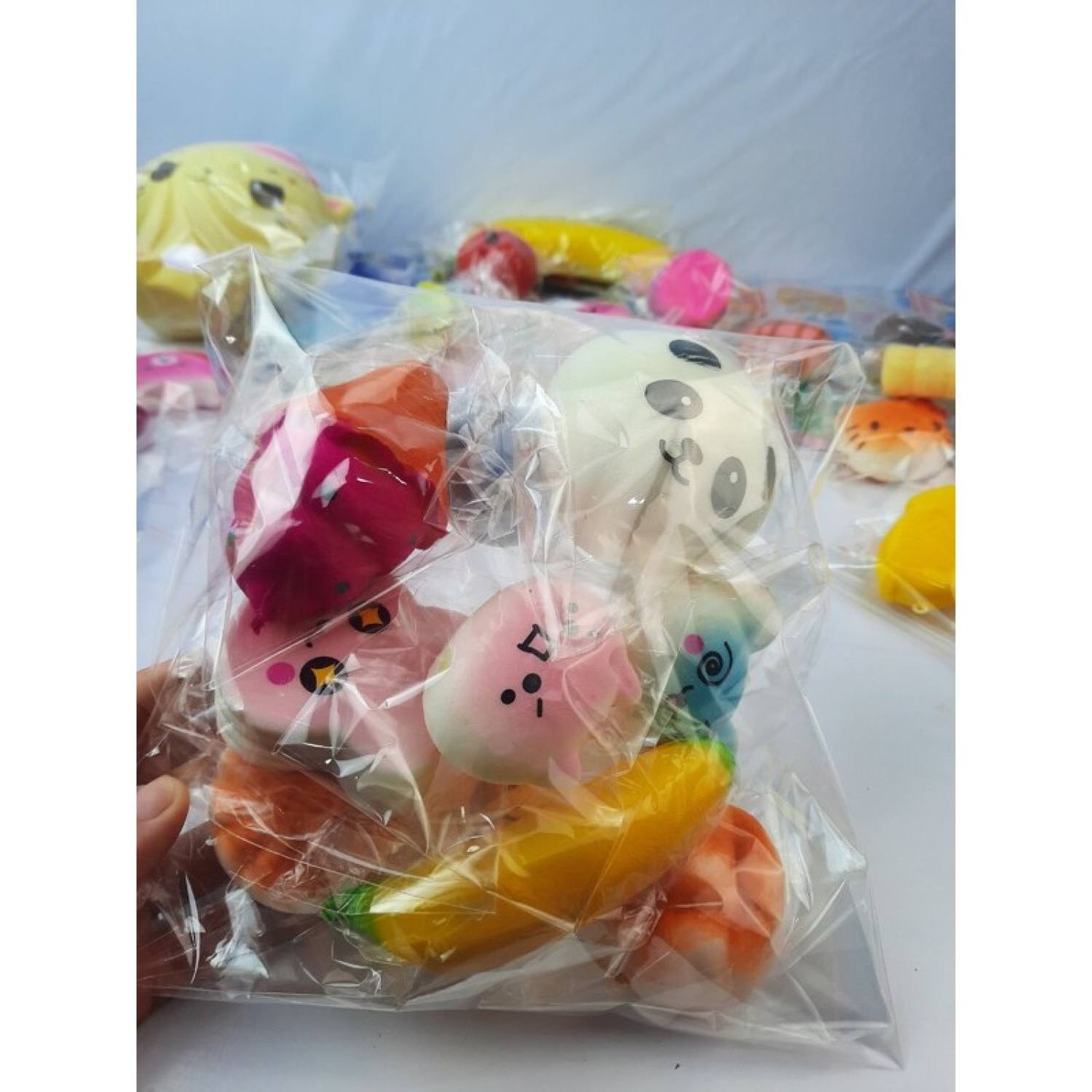Combo 10 squishy mini shop mẹ bún