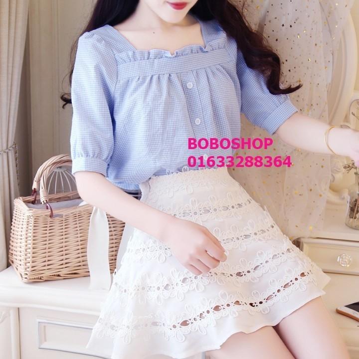 [HCM]Áo kiểu sọc caro nhí