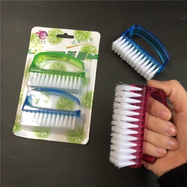 Set 2 bàn chải giặt nhựa trong có tay cầm 8906
