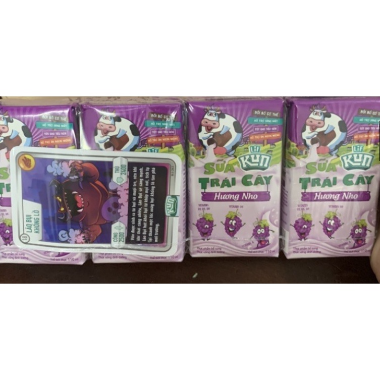 Sữa Kun Đủ Vị Thùng 48 Hộp x 110ml (Dâu/Cam/Socola/mãng cầu/nhiệt đới/nho/trắng)