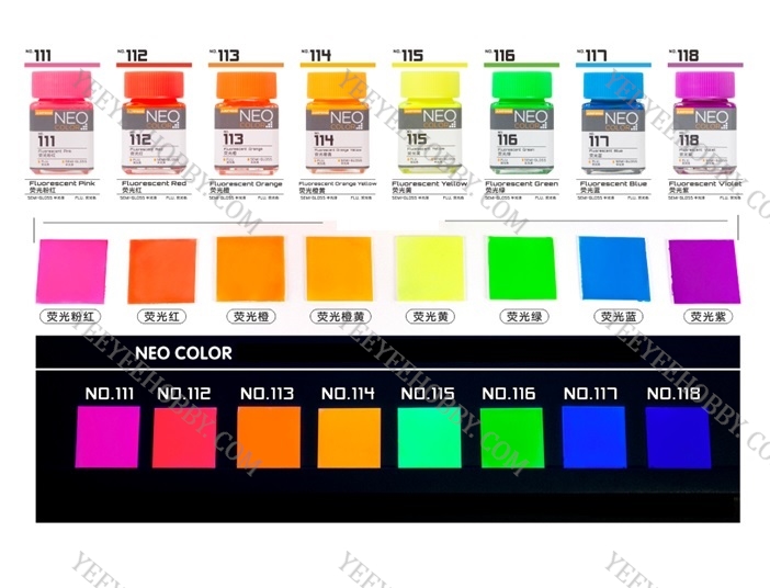 SƠN MÔ HÌNH JUMPWIND - NEO COLOR MÀU PHẢN QUANG (111~118)