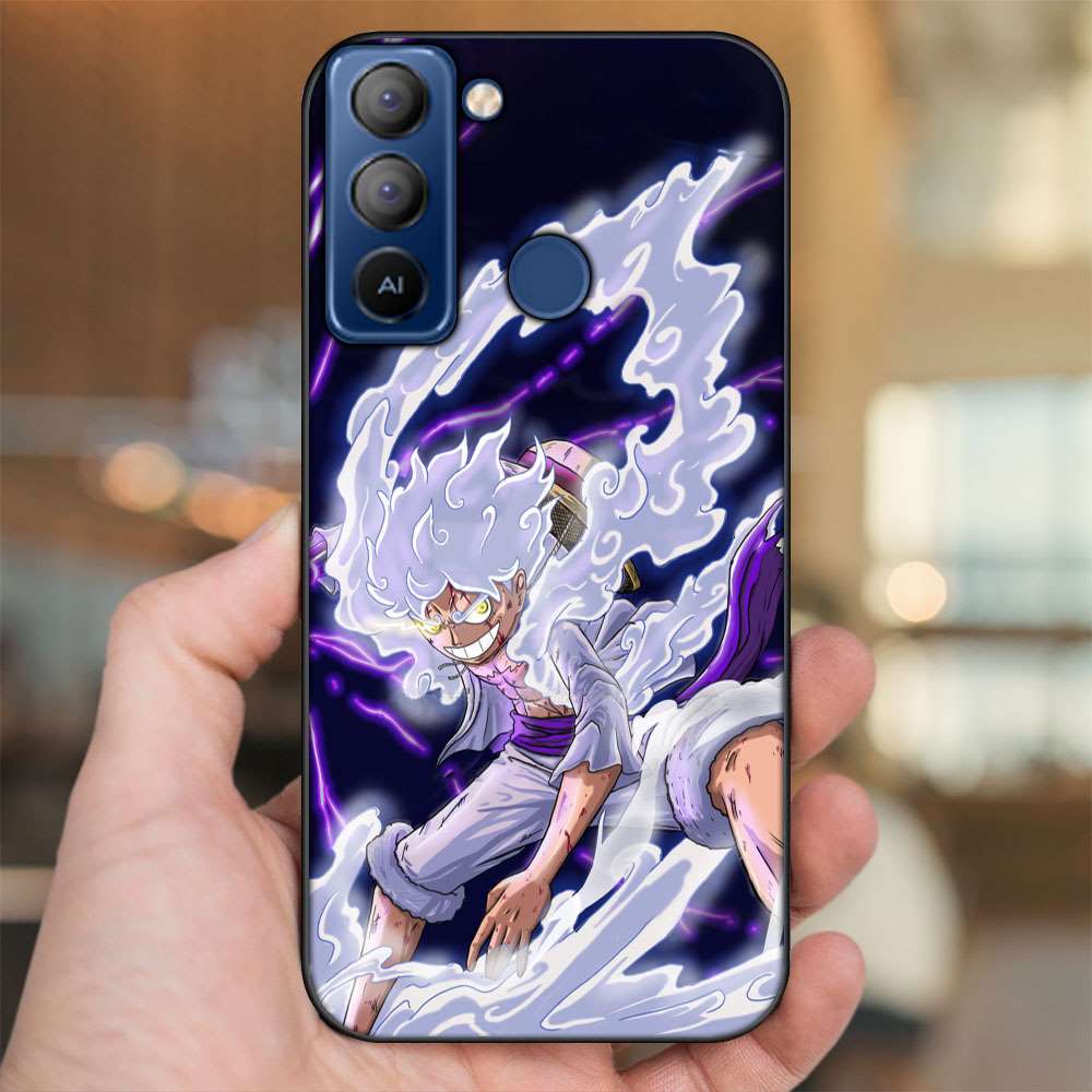 Ốp lưng Tecno Pop 5 viền đen in hình Luffy One Piece