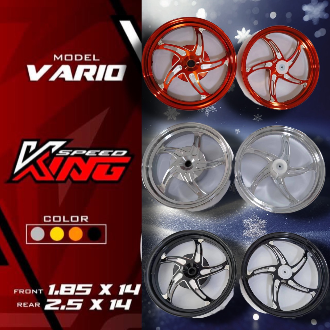 MÂM KINGSPEED VARIO / CLICK 125 / PCX 150 [ CNC NGÔI SAO K2 ]
