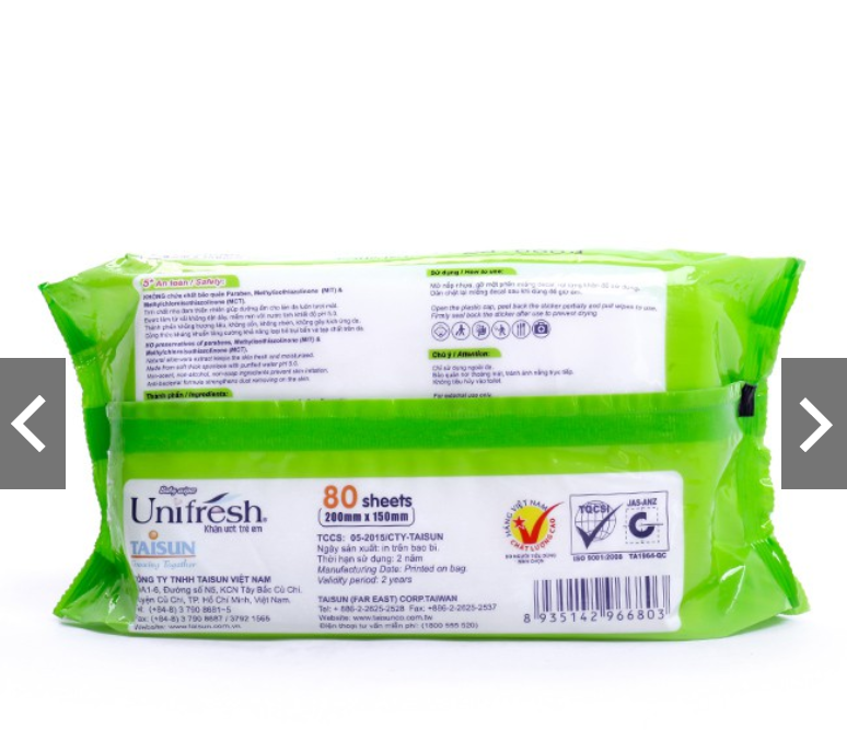 Khăn Ướt Unifresh Aloevera 80M (80 Miếng)
