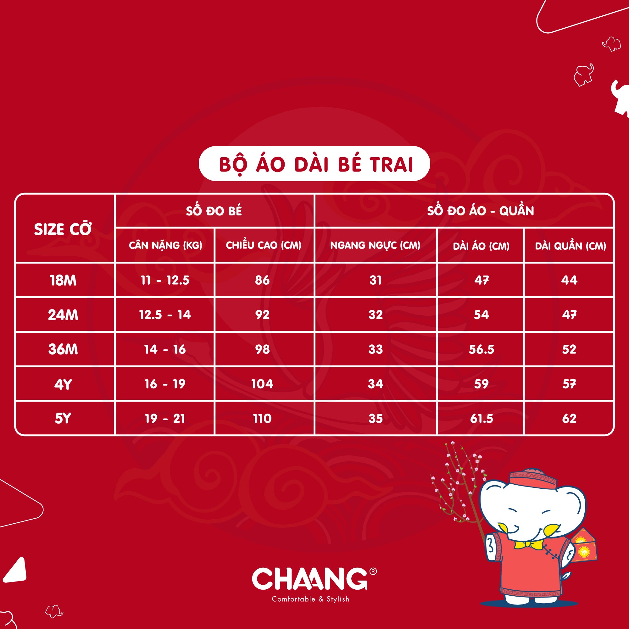 [CHAANG] Bộ áo dài bé trai Chaang xanh biển