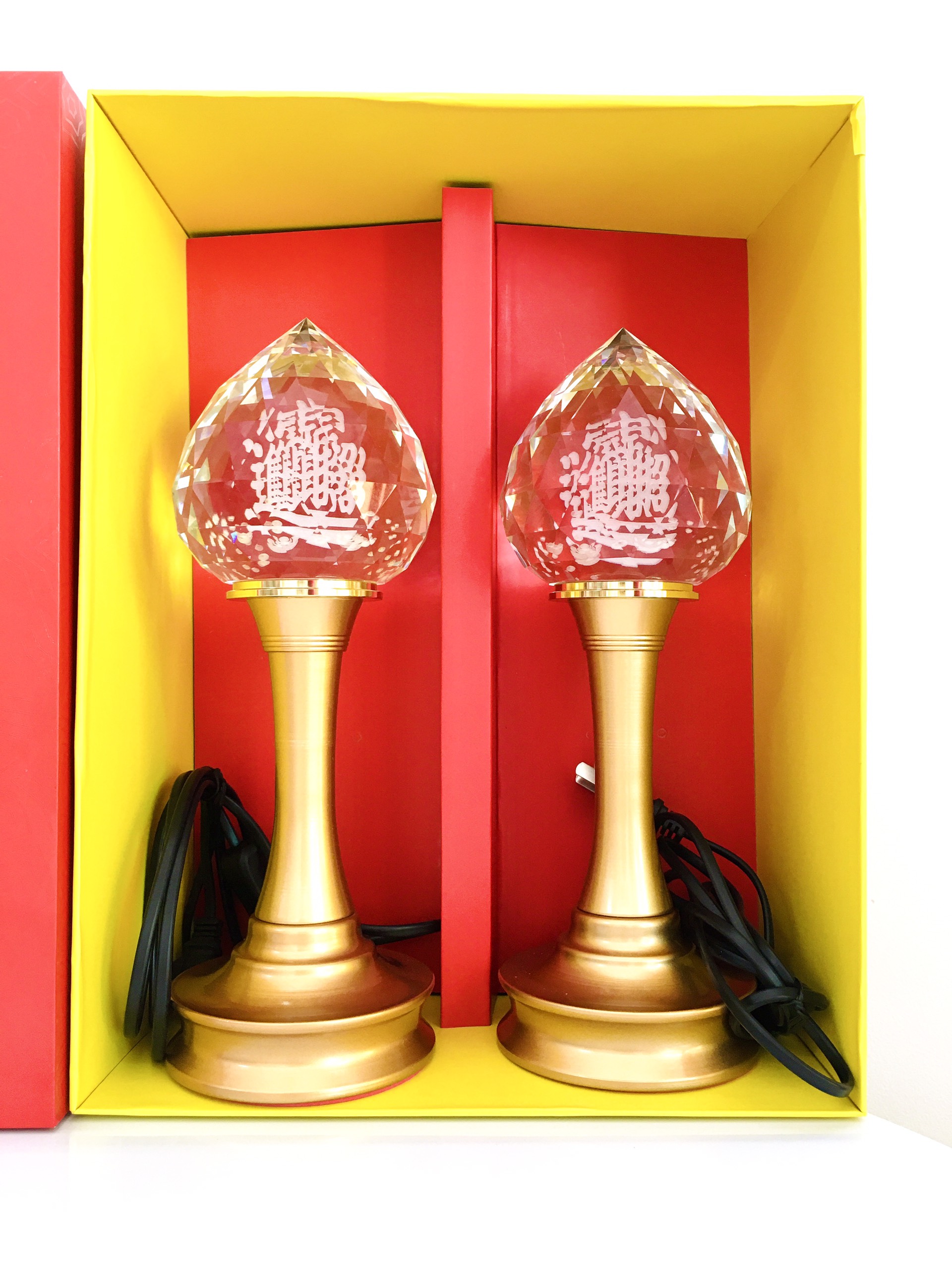 [HCM]Đèn Thờ Pha Lê Thần Tài Cao Cấp (1 CẶP)