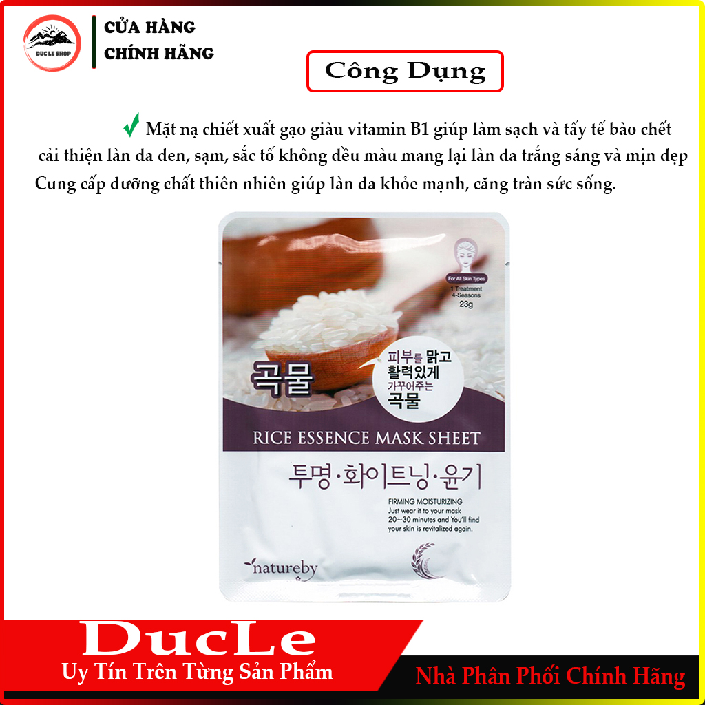 [HCM]Mặt Nạ Natureby Gạo HÀN QUỐC (23ml/miếng )