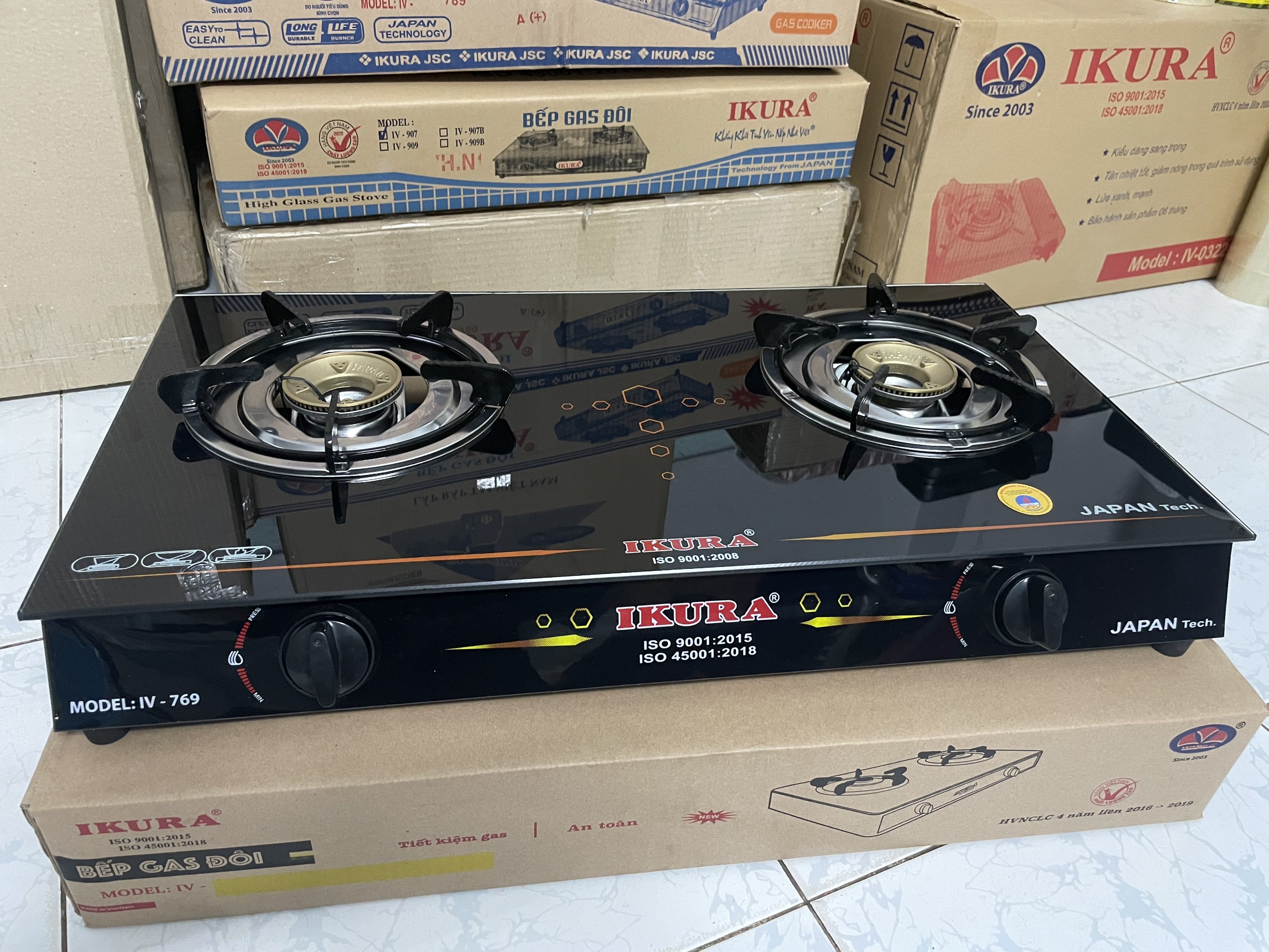 Bếp gas đôi mặt kính IKURA