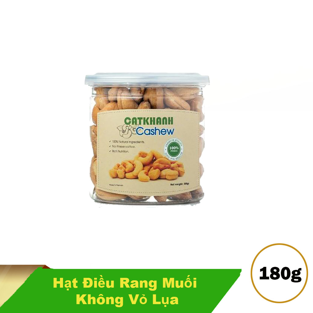 Hạt điều rang muối không vỏ lụa Cát Khánh 180gr