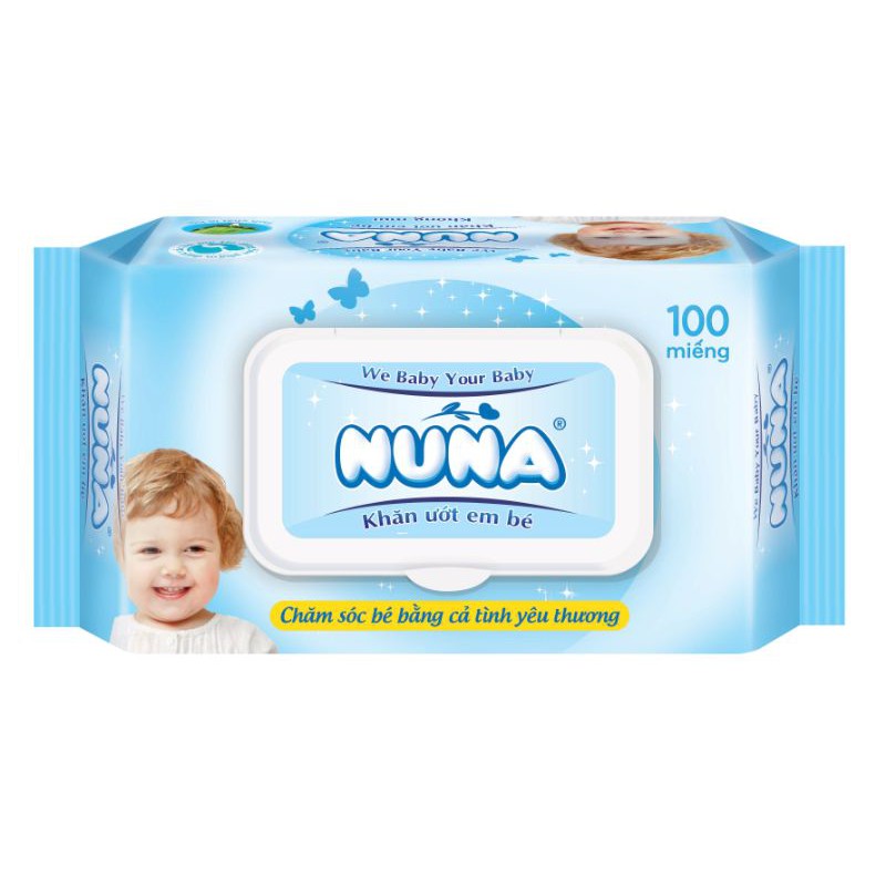 Khăn ướt NUNA ( 100 miếng ko mùi )