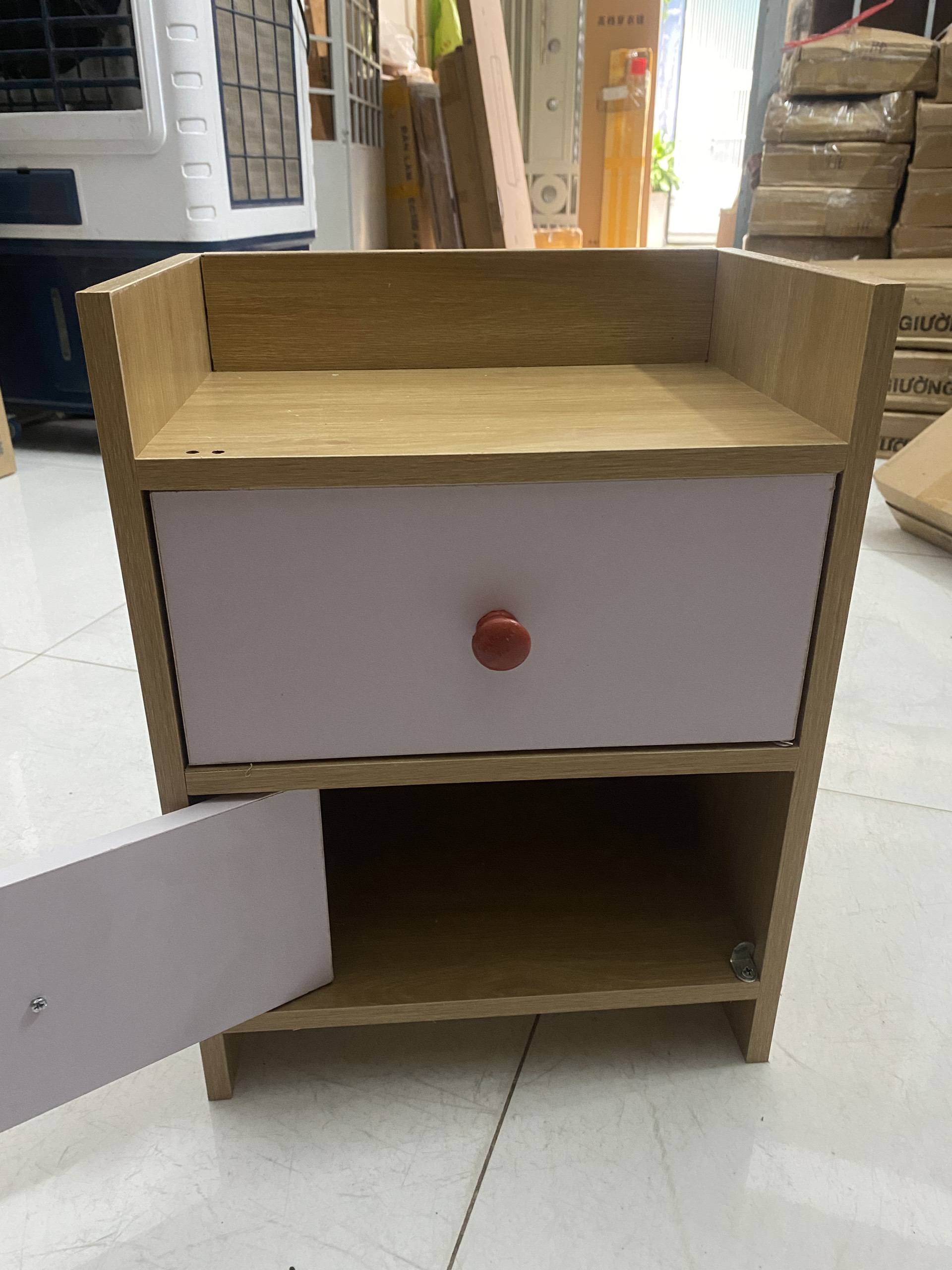 Medium density fiberboard bedside cabinet