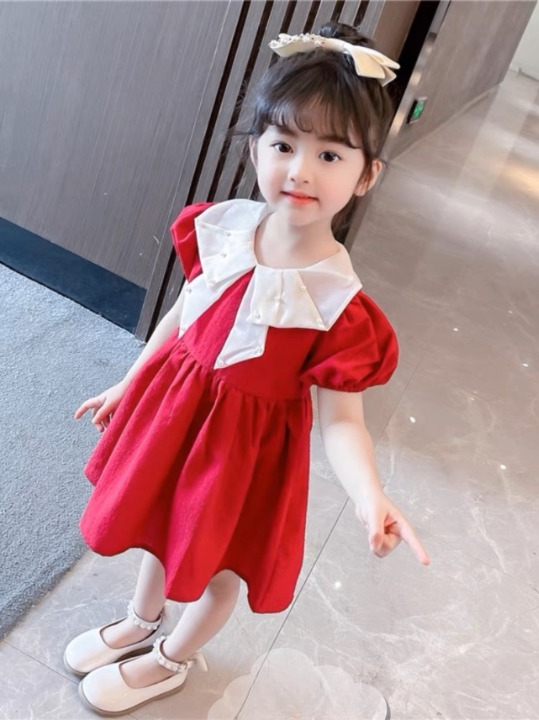 Đầm bé gái đỏ đính ngọc