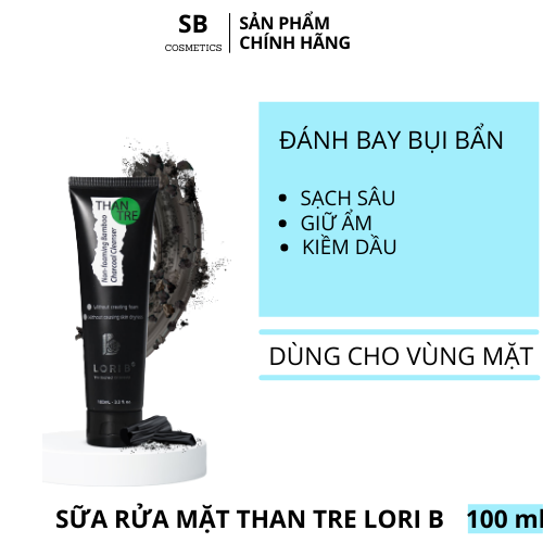 [HCM]Sữa rửa mặt than tre Lori B