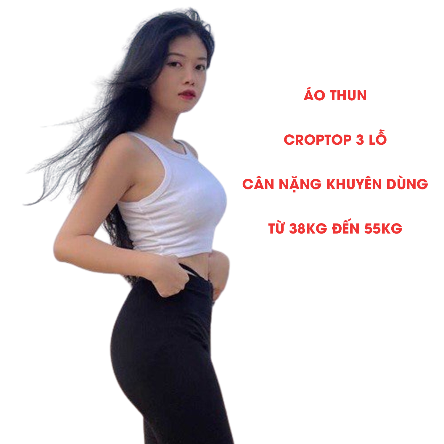 [HOÀN TIỀN ĐẾN 15%]Áo Ba Lỗ Nữ Croptop Ngang Eo Thun Gân Vài Dày 38kg đến 55kg