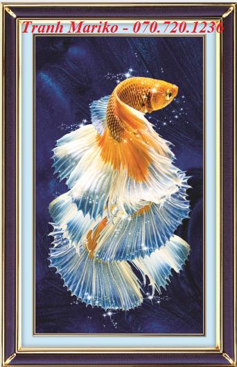 Tranh đính đá KiAi Cá Chép Hóa Rồng mã số 88720 kích thước 50*83cm