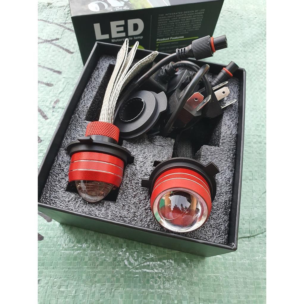 pha led bi cầu 2 màu siêu sáng chân H4