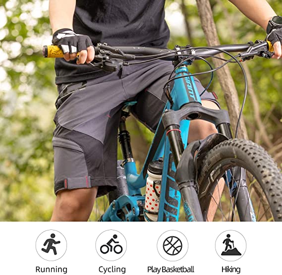 Quần short đi xe đạp Rockbros Quần đi xe đạp nam thoáng khí Quần đi xe máy không thấm nước với đệm 4D xốp mềm mau khô Quần short MTB hai lớp có thể tháo rời Lớp lót thể thao Quần ngắn