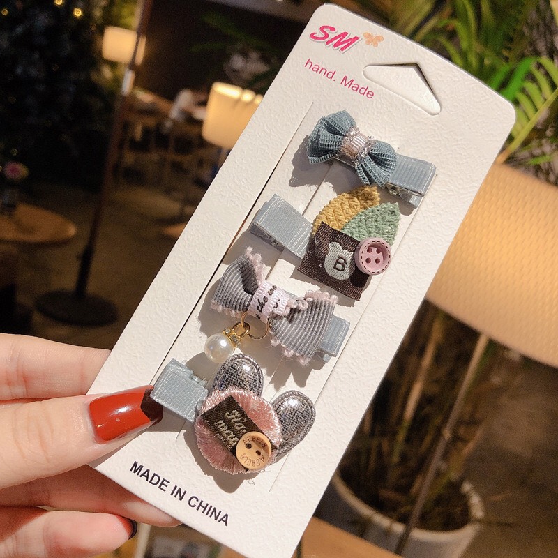Set 4 Kẹp Tóc Đáng Yêu Cho Bé Gái