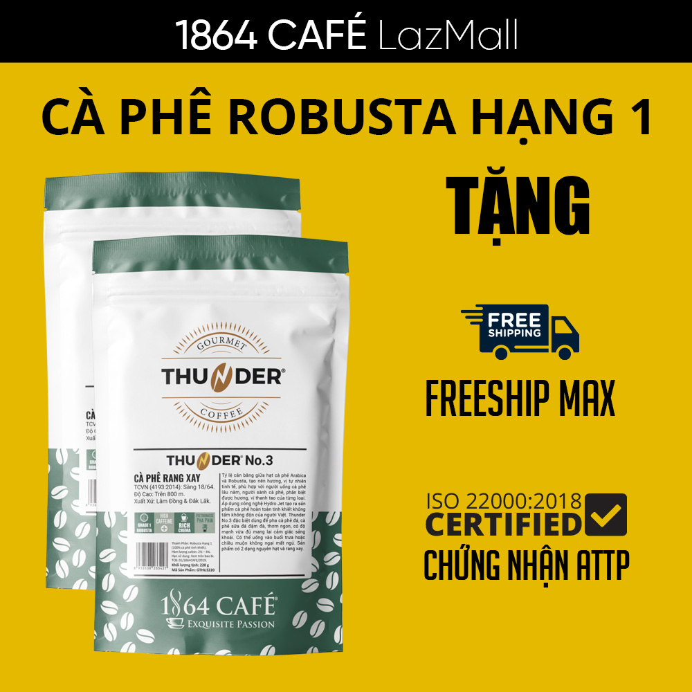440g Cà Phê Bột Pha Phin THUNDER No.3  - 1864 CAFÉ