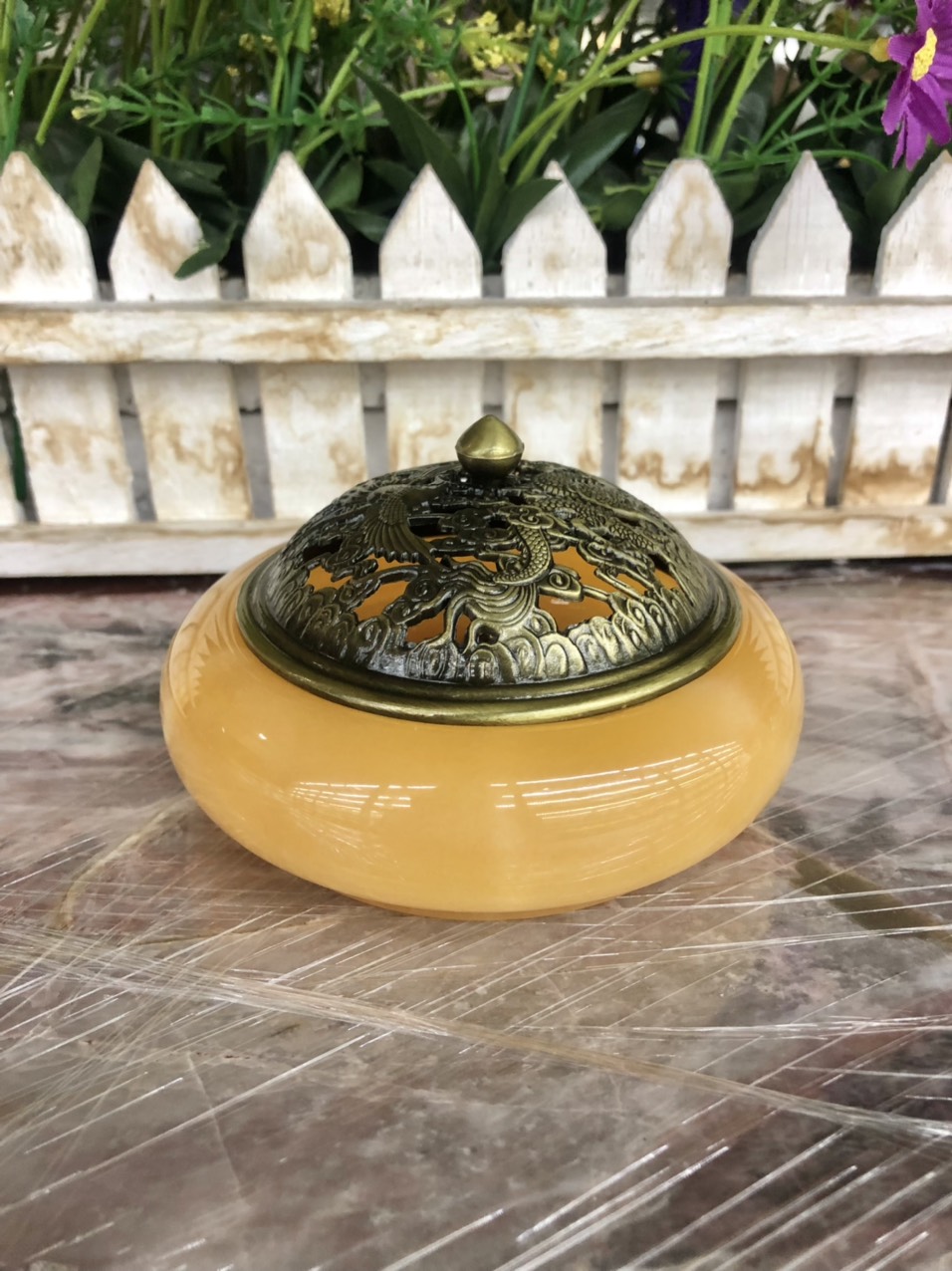 Ấn rồng đá bạch ngọc - cao 12 cm